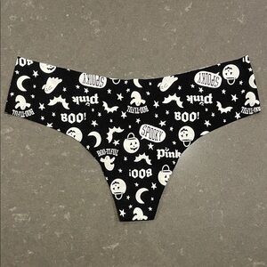 PINK Victoria's Secret Halloween Print Thong Panty Underwear Large NWT
